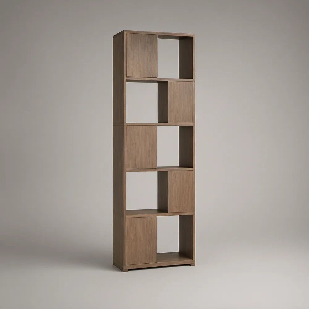 Knihovna s posuvnými panely v dekoru ořechu, 180 × 60 × 30 cm